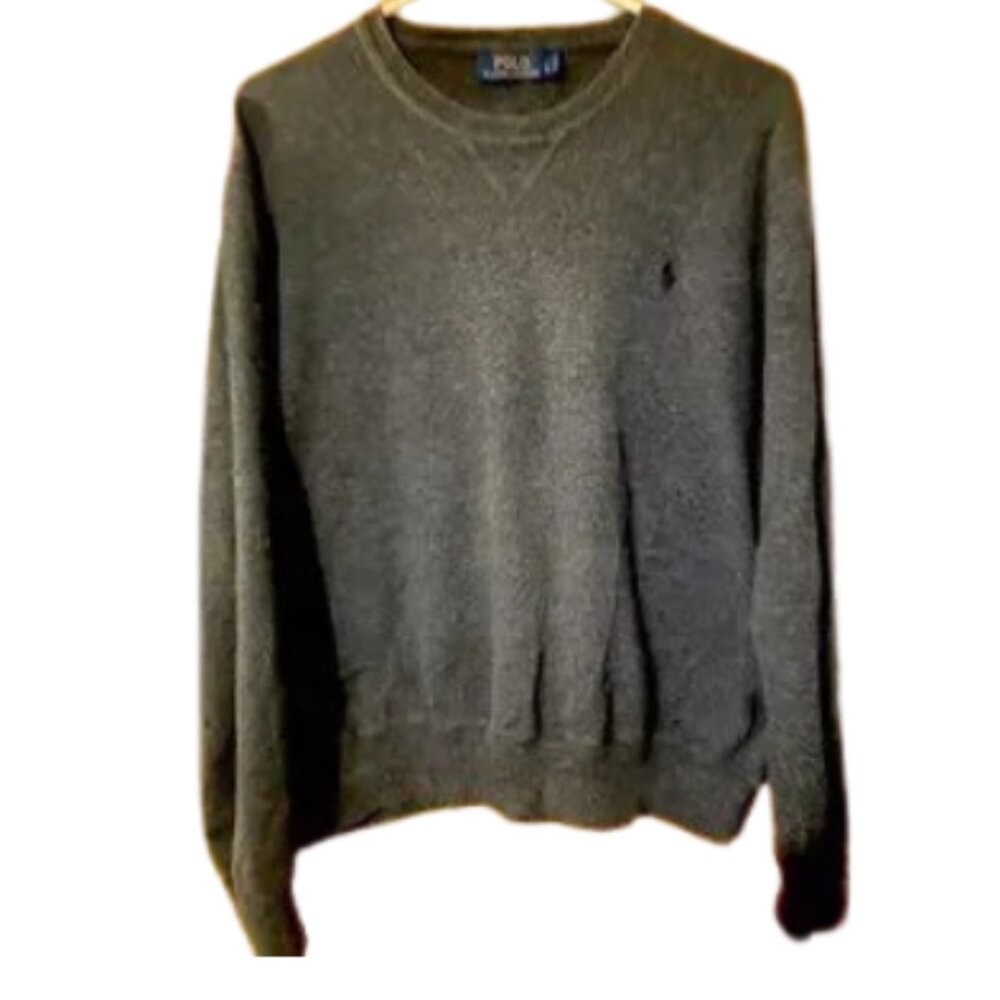 Size L- Ralph Lauren Polo  Gray Sweater Crewneck! Worn Once 😍 ( unisex)